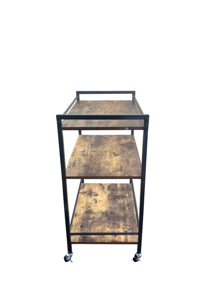 IvoQ Industriële Houten Serveerwagen op Wielen-IvoQ