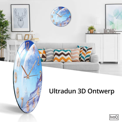 IvoQ Wandklok Uniek Blauw Maan Design Ø 30 cm-IvoQ
