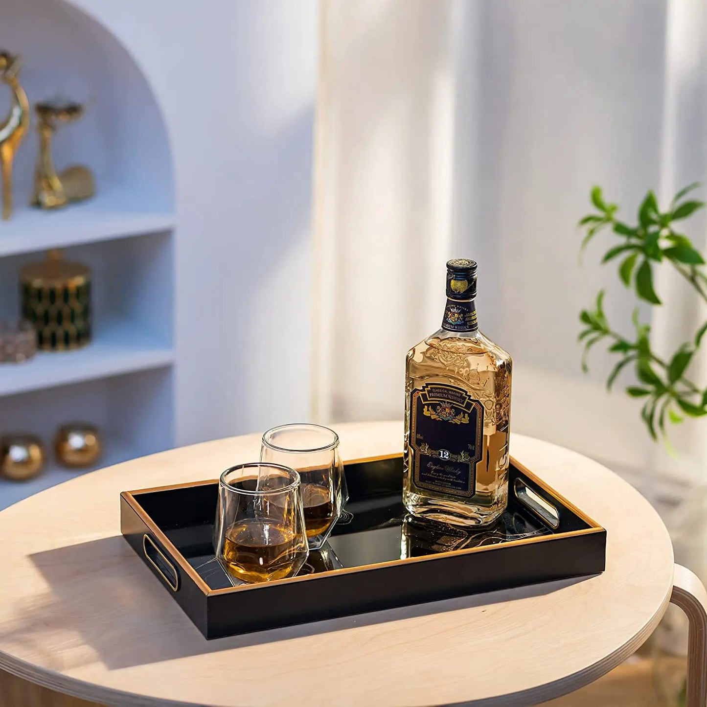 IvoQ Luxe Dienblad Zwart Goud 45x30 cm-IvoQ