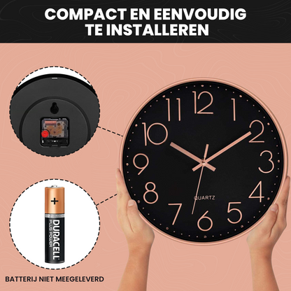 IvoQ Wandklok Zwart Koper Ø30 cm-IvoQ