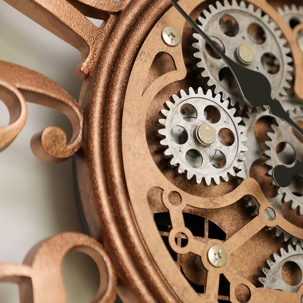 IvoQ Wandklok met Bewegende Tandwielen Roségoud Ø 40 cm-IvoQ