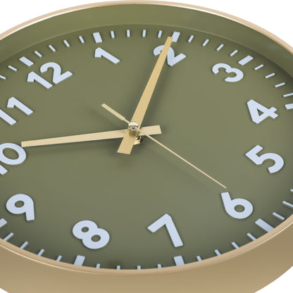 IvoQ Wandklok Groen Goud 3D Design 30 cm-IvoQ