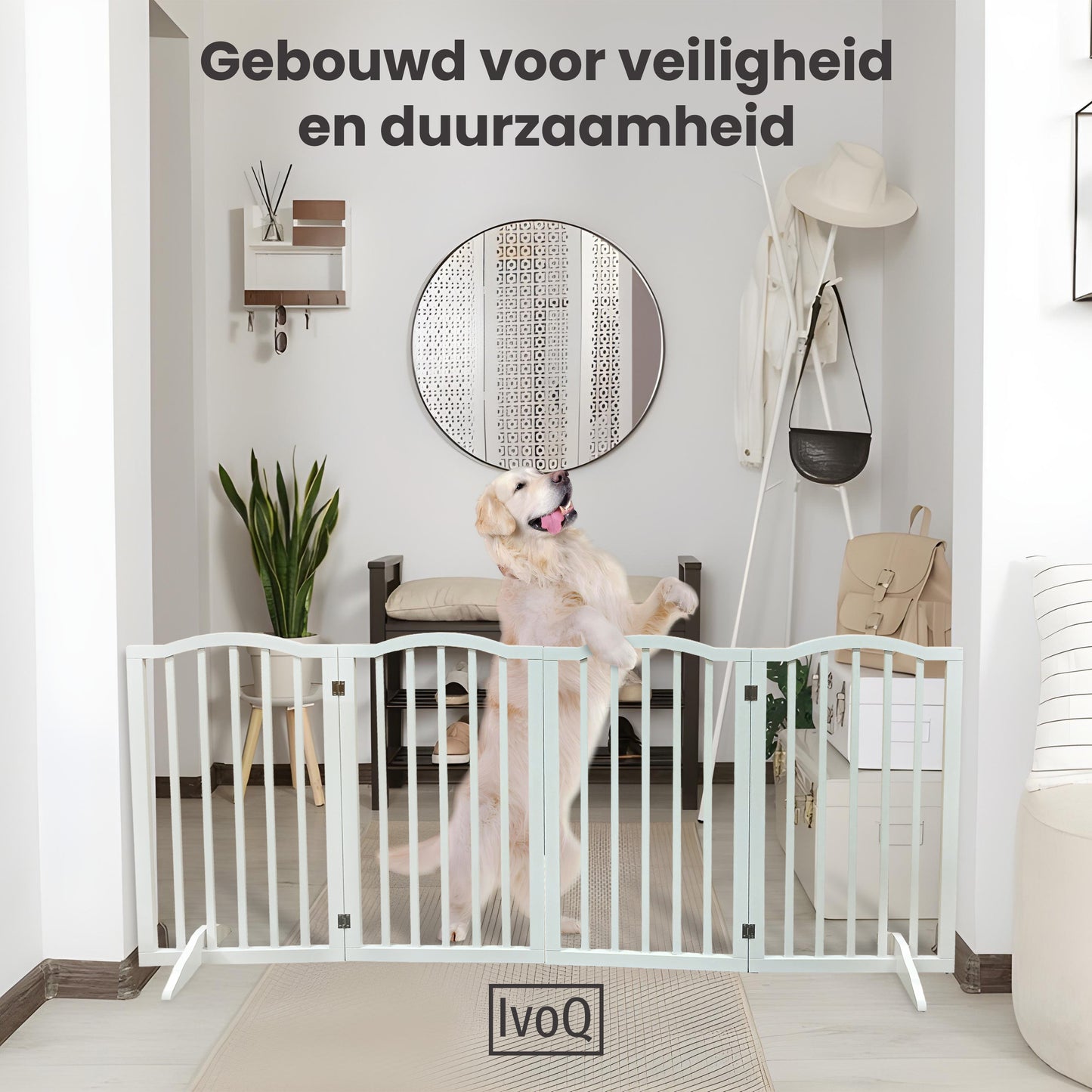 IvoQ Houten Opvouwbaar Veiligheidshek-IvoQ