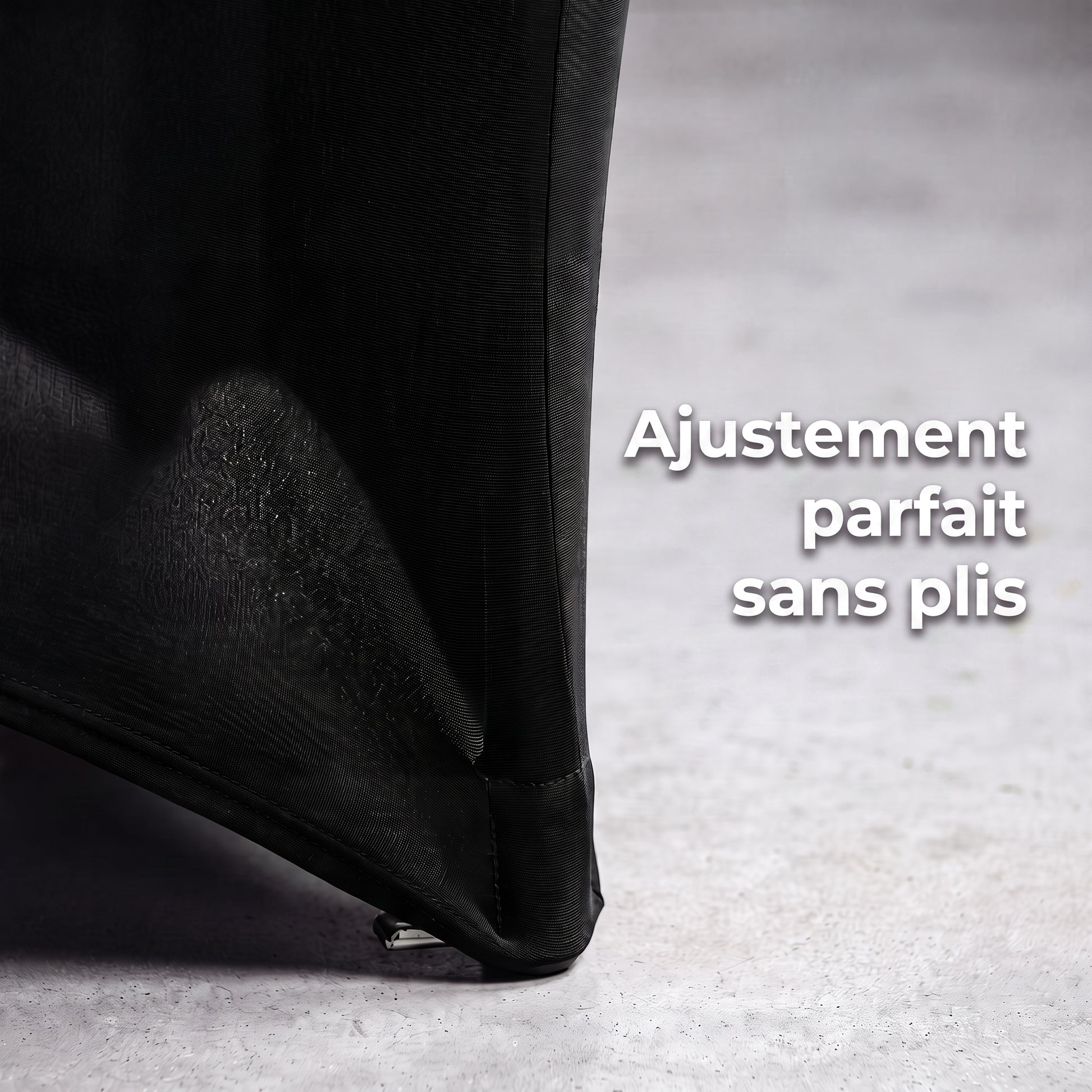 IvoQ Housse de table extensible de luxe noire - 183 x 76 x 76 cm - Pour table pliante, table de buffet et table de fête - Rectangulaire - Sans plis