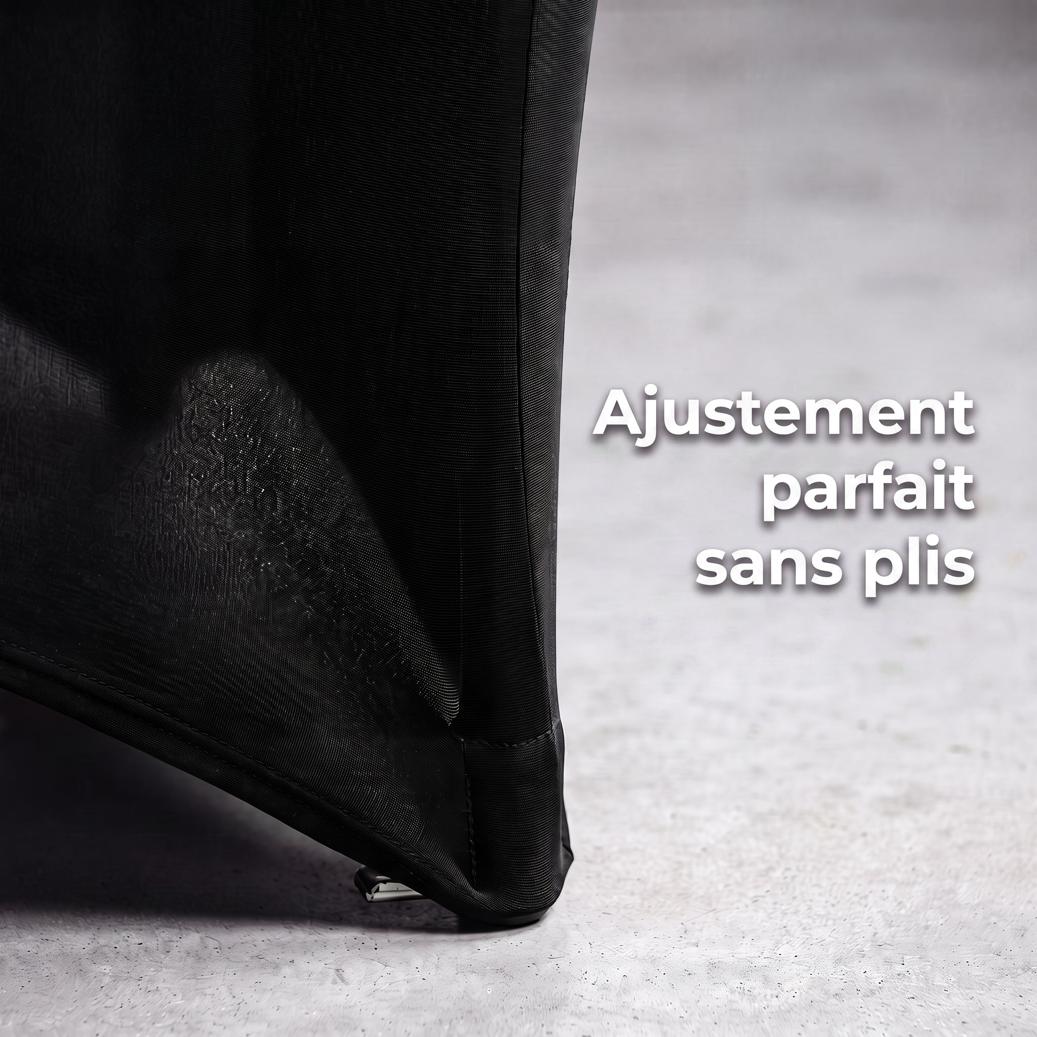 IvoQ Housse de table extensible de luxe noire - 183 x 76 x 76 cm - Pour table pliante, table de buffet et table de fête - Rectangulaire - Sans plis