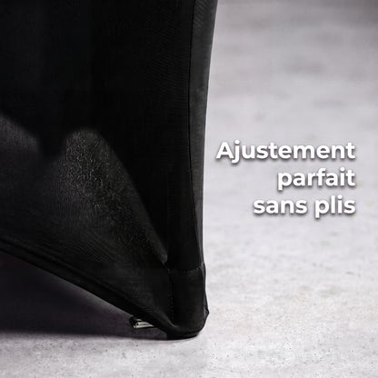 IvoQ Housse de table extensible de luxe noire - 183 x 76 x 76 cm - Pour table pliante, table de buffet et table de fête - Rectangulaire - Sans plis