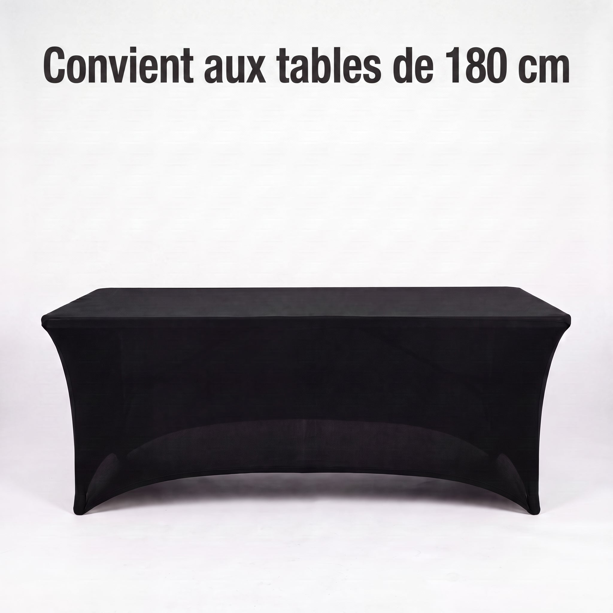 IvoQ Housse de table extensible de luxe noire - 183 x 76 x 76 cm - Pour table pliante, table de buffet et table de fête - Rectangulaire - Sans plis