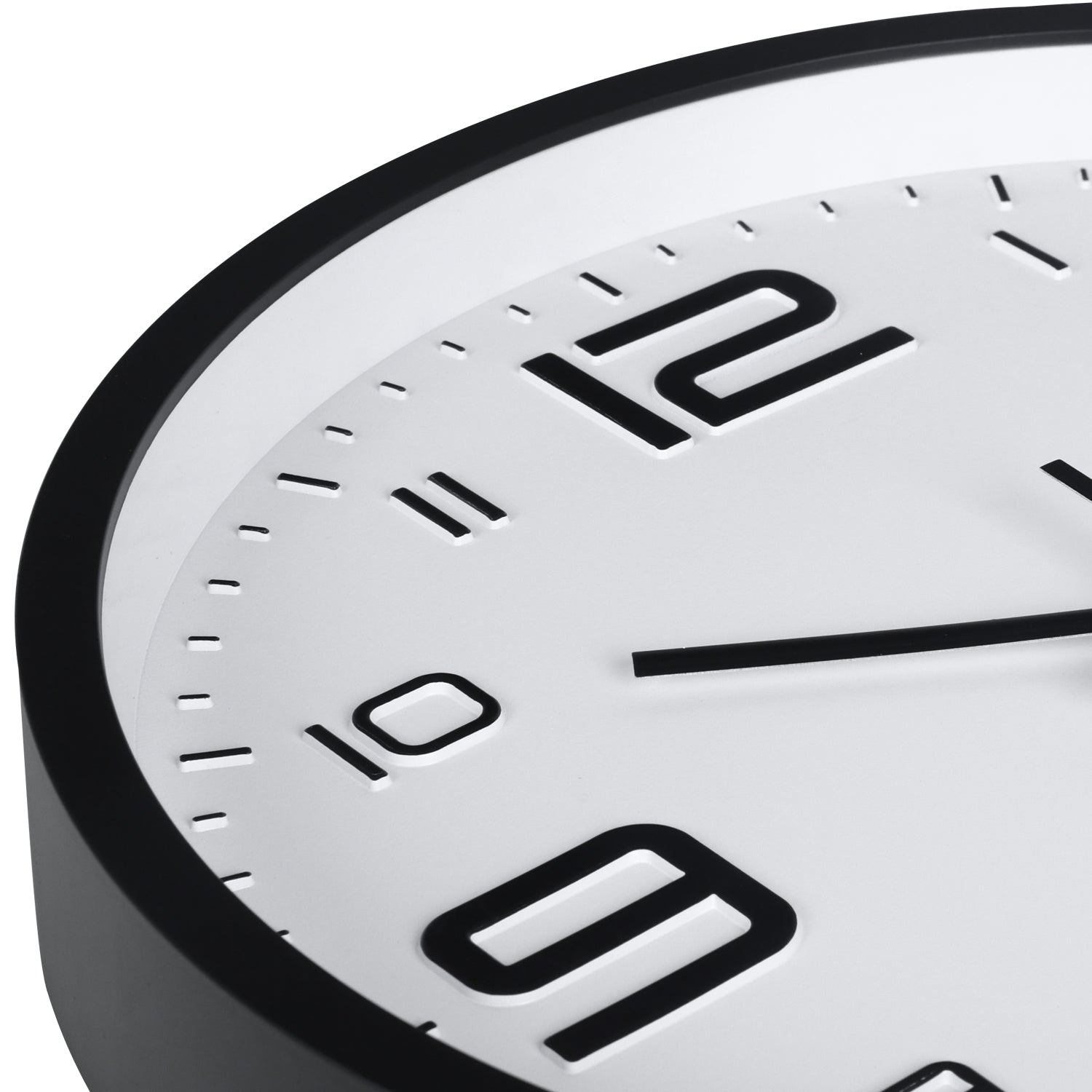IvoQ Horloge mural 3D moderne - Mécanisme silencieux - Facile à lire - Horloge murale analogique - Noir/Blanc - 30 cm