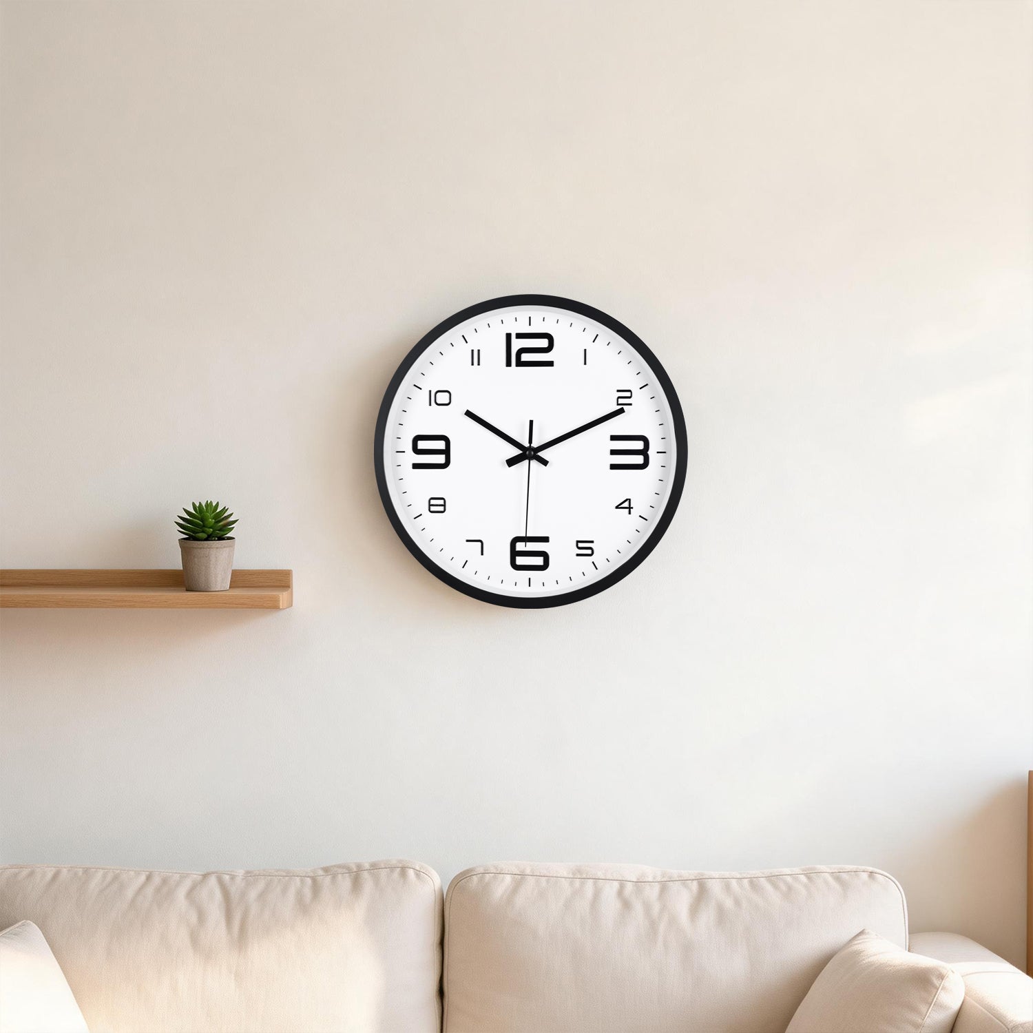 IvoQ Horloge mural 3D moderne - Mécanisme silencieux - Facile à lire - Horloge murale analogique - Noir/Blanc - 30 cm