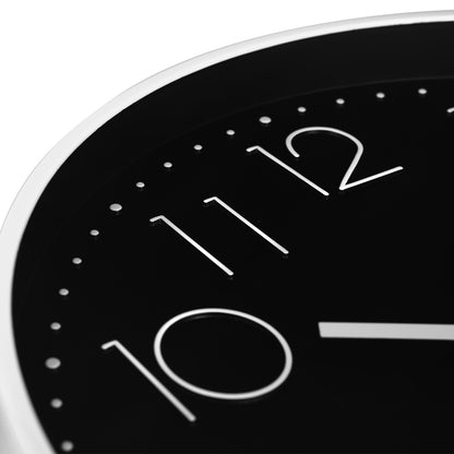 IvoQ Horloge mural moderne - 30 cm - Noir/Blanc - Facile à lire - Chiffres 3D - Horloge murale