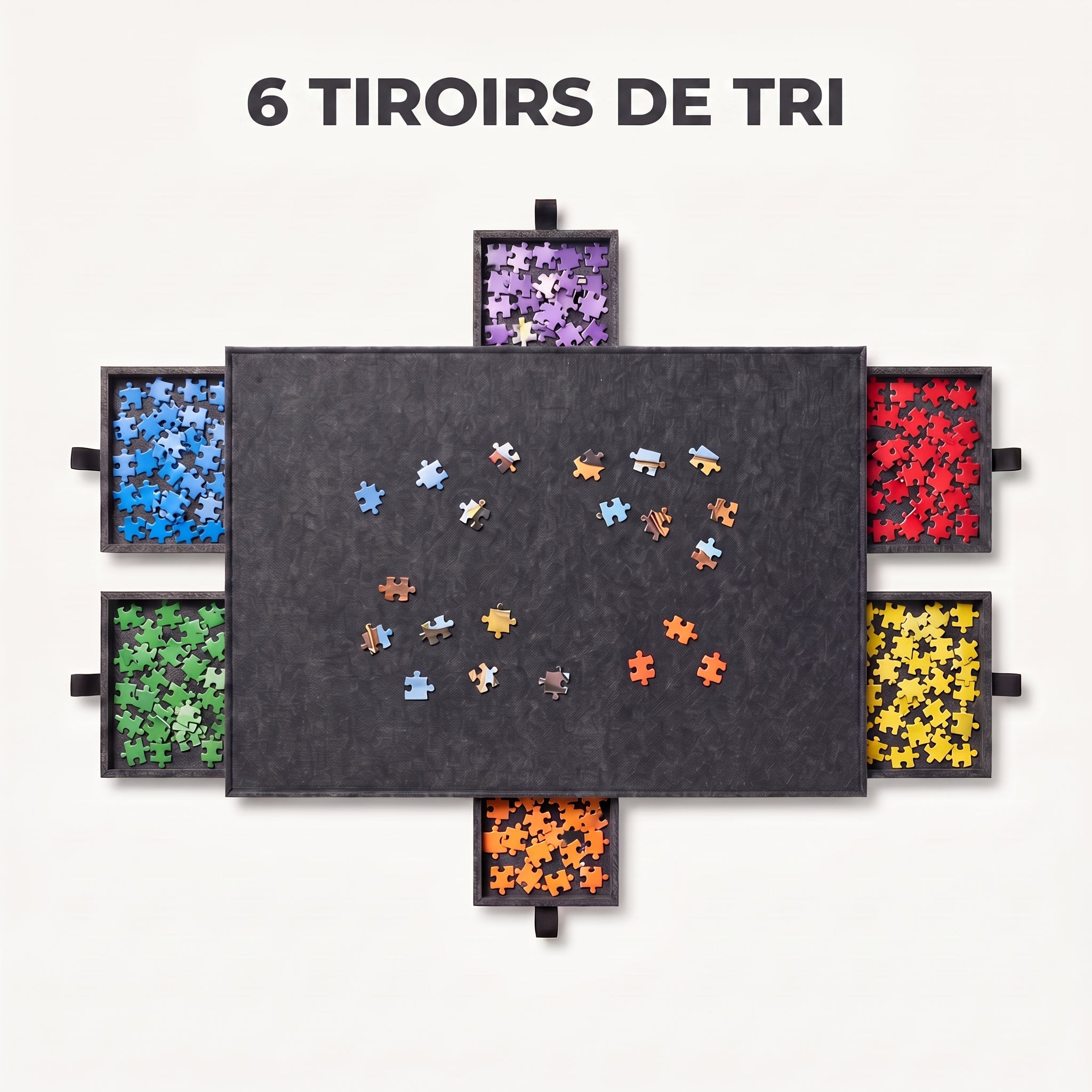 IvoQ Plateau de puzzle - 1000 pièces - 6 tiroirs de tri avec support