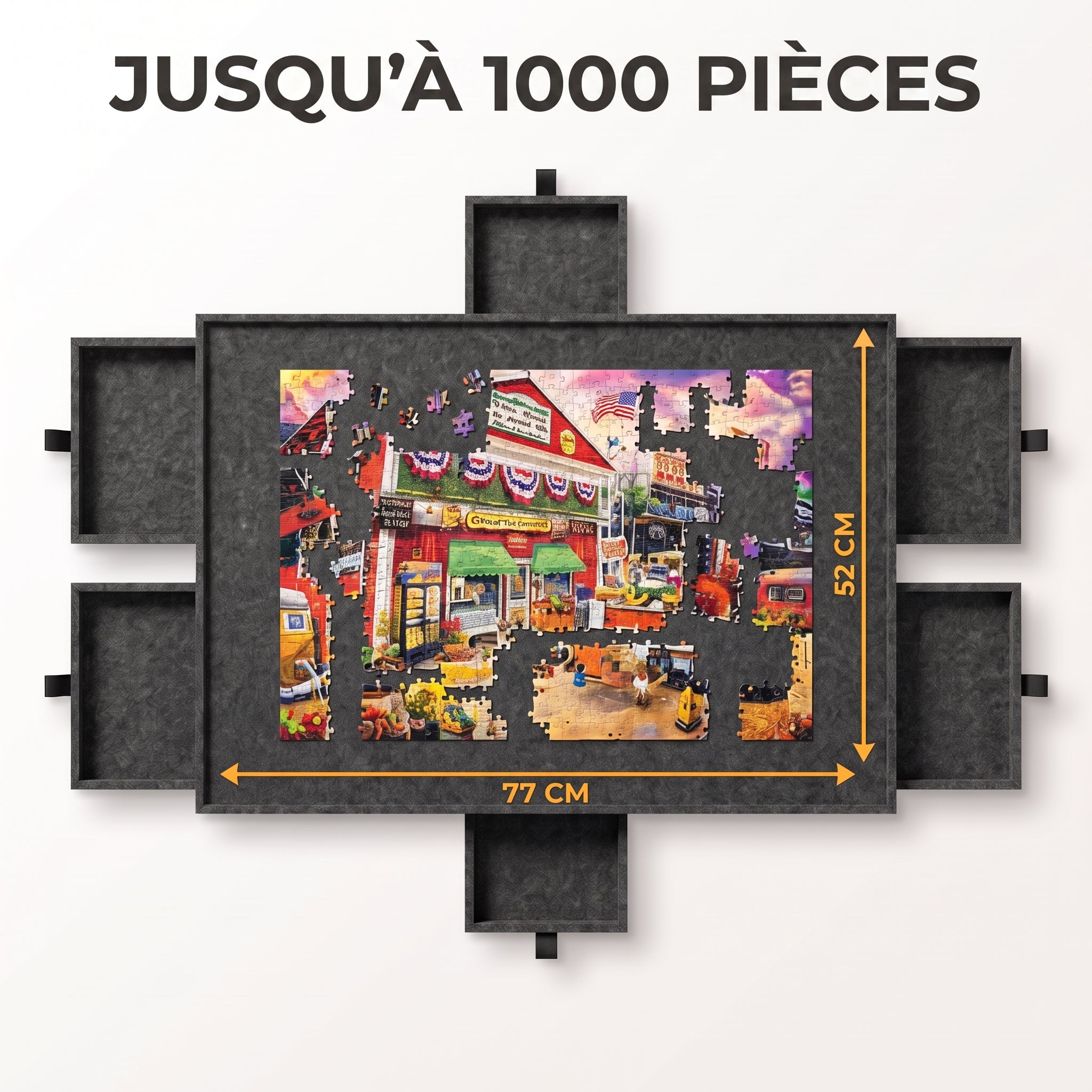 IvoQ Plateau de puzzle - 1000 pièces - 6 tiroirs de tri avec support