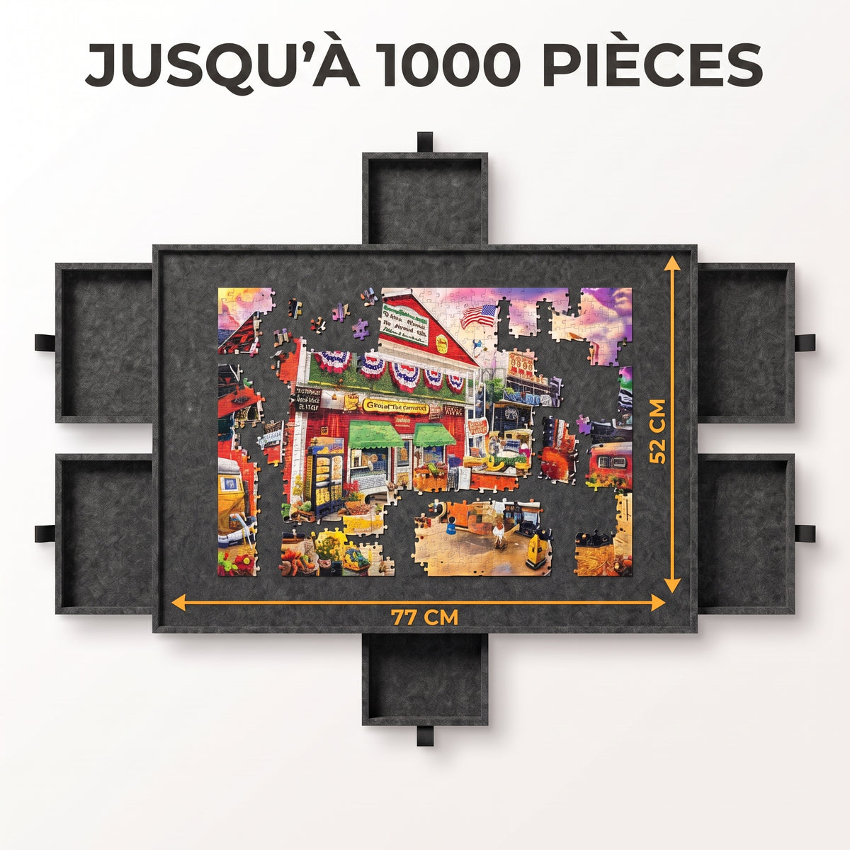 IvoQ Plateau de puzzle - 1000 pièces - 6 tiroirs de tri avec support