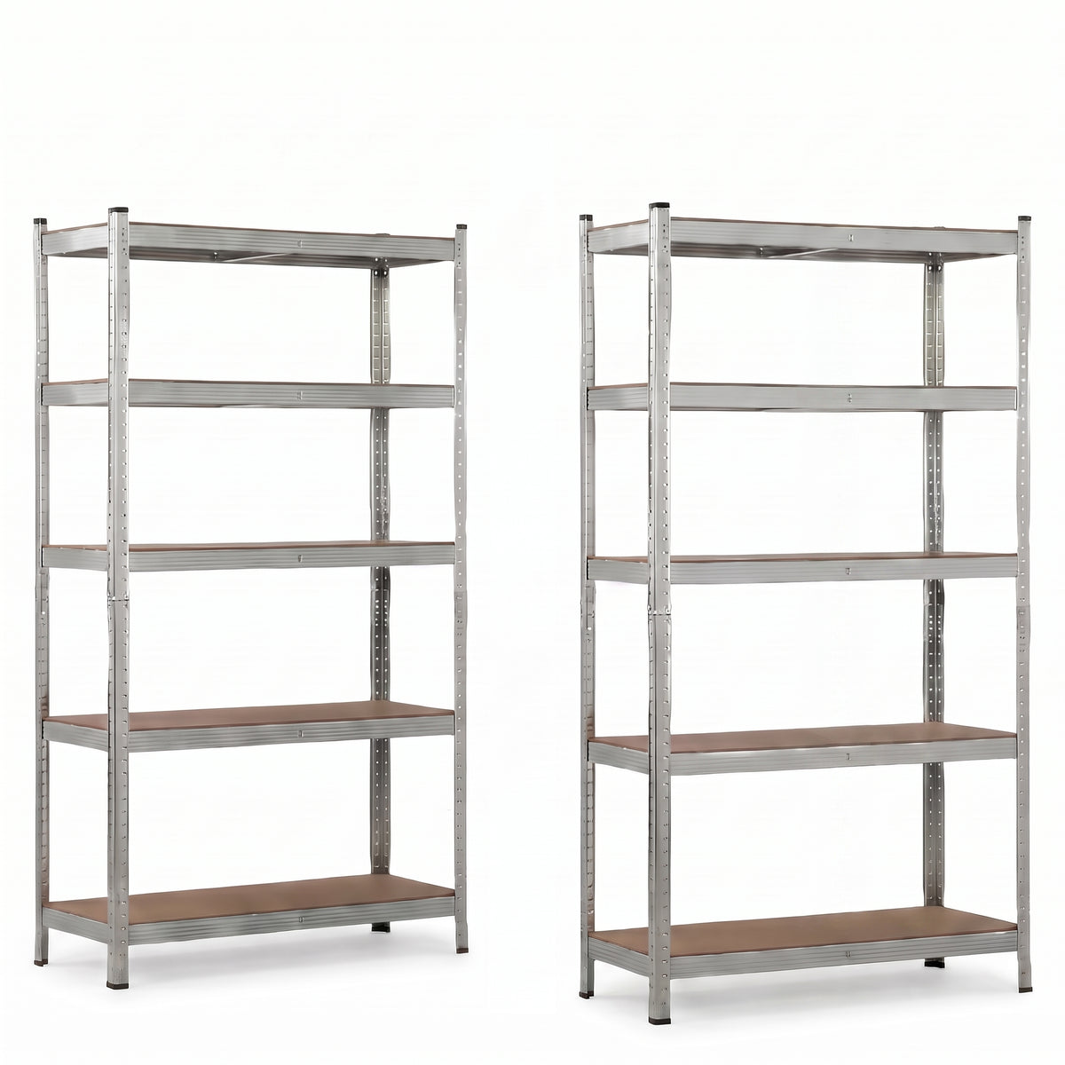 IvoQ Étagères de rangement lot de 2 – 180 x 90 x 40 cm – Métal galvanisé – 5 étagères en MDF – Pour garage et abri