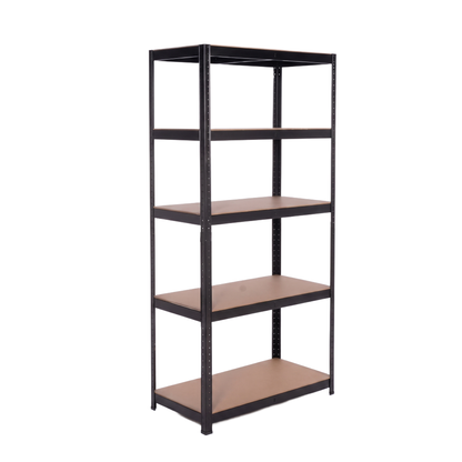 IvoQ Étagère de rangement noire - Étagère de stockage en métal - Rayonnage d'entrepôt - 180x90x40 cm - 5 étagères - Capacité de charge de 875 kg (175 kg par étagère)