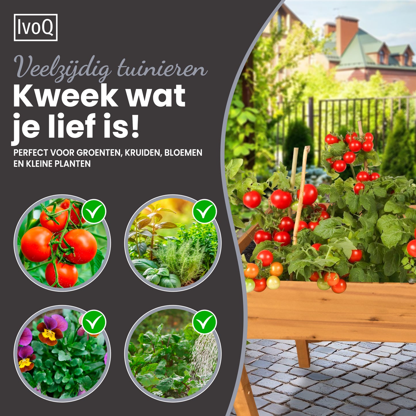 IvoQ Verhoogde Plantenbak FSC 126x60x76 cm-IvoQ
