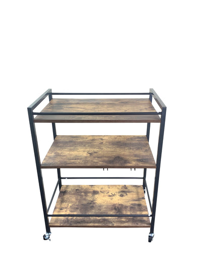 IvoQ Industriële Houten Serveerwagen op Wielen-IvoQ