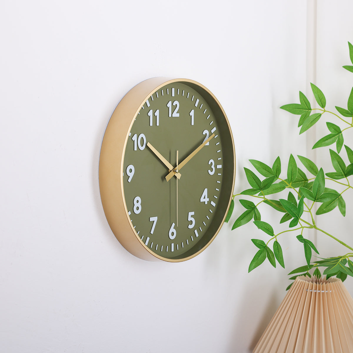 IvoQ Wandklok Groen Goud 3D Design 30 cm-IvoQ