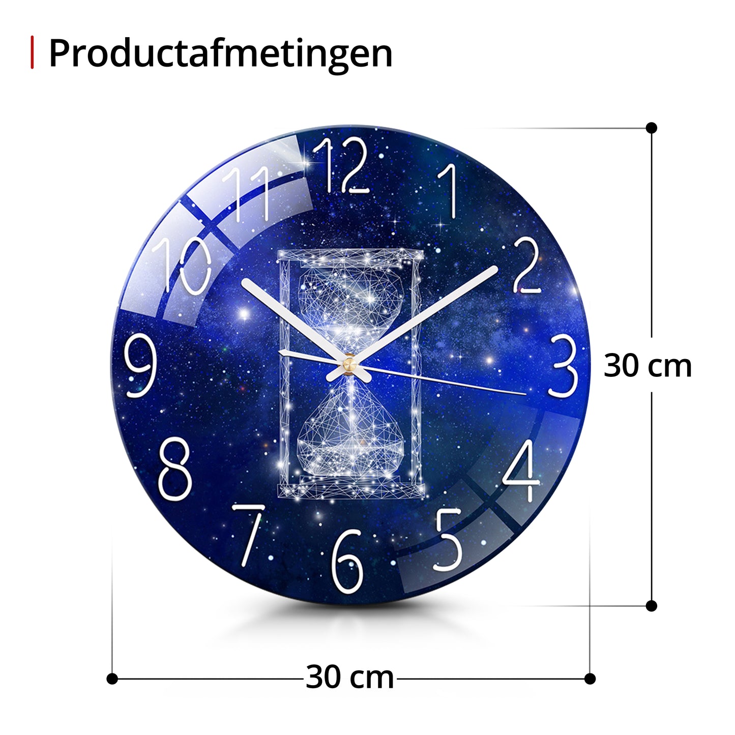 IvoQ Stille Wandklok Blauw Design Ø 30 cm-IvoQ