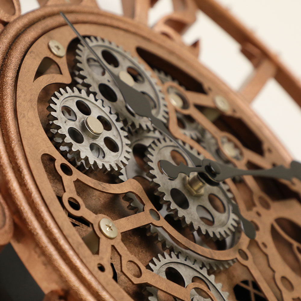 IvoQ Wandklok met Bewegende Tandwielen Roségoud Ø 40 cm-IvoQ