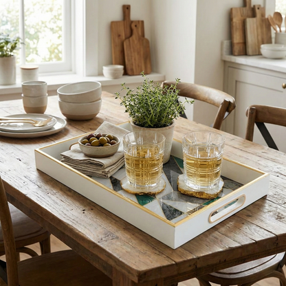 Plateau de luxe IvoQ aspect marbre