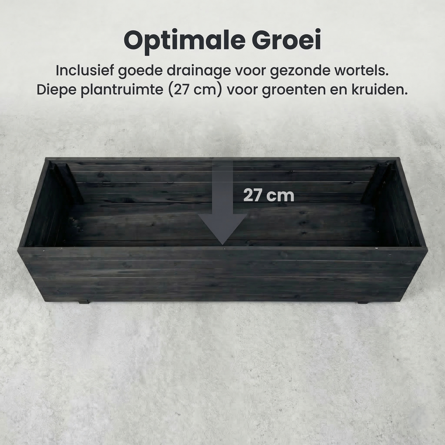 Jardinière d'extérieur de luxe IvoQ en bois noir certifié FSC - Jardinière résistante aux intempéries - 120 x 40 x 32 cm