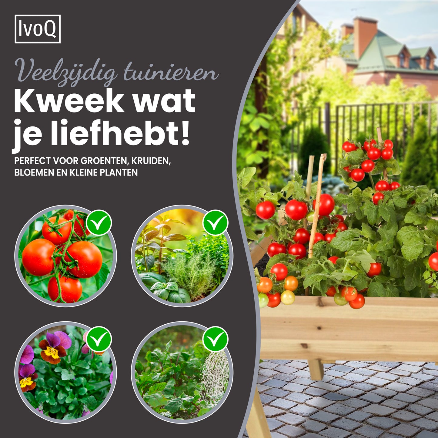 IvoQ Verhoogde Plantenbak FSC 126x60x76 cm-IvoQ