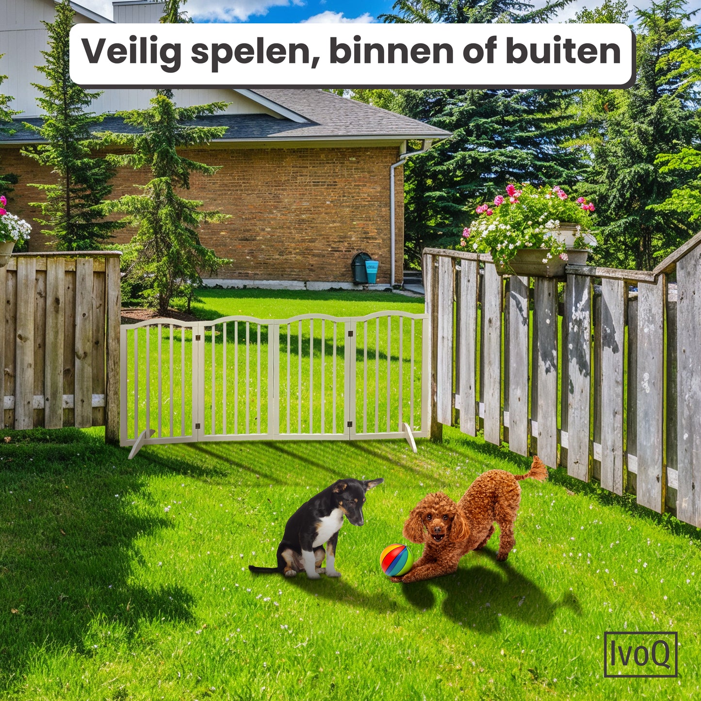 IvoQ Houten Opvouwbaar Veiligheidshek-IvoQ