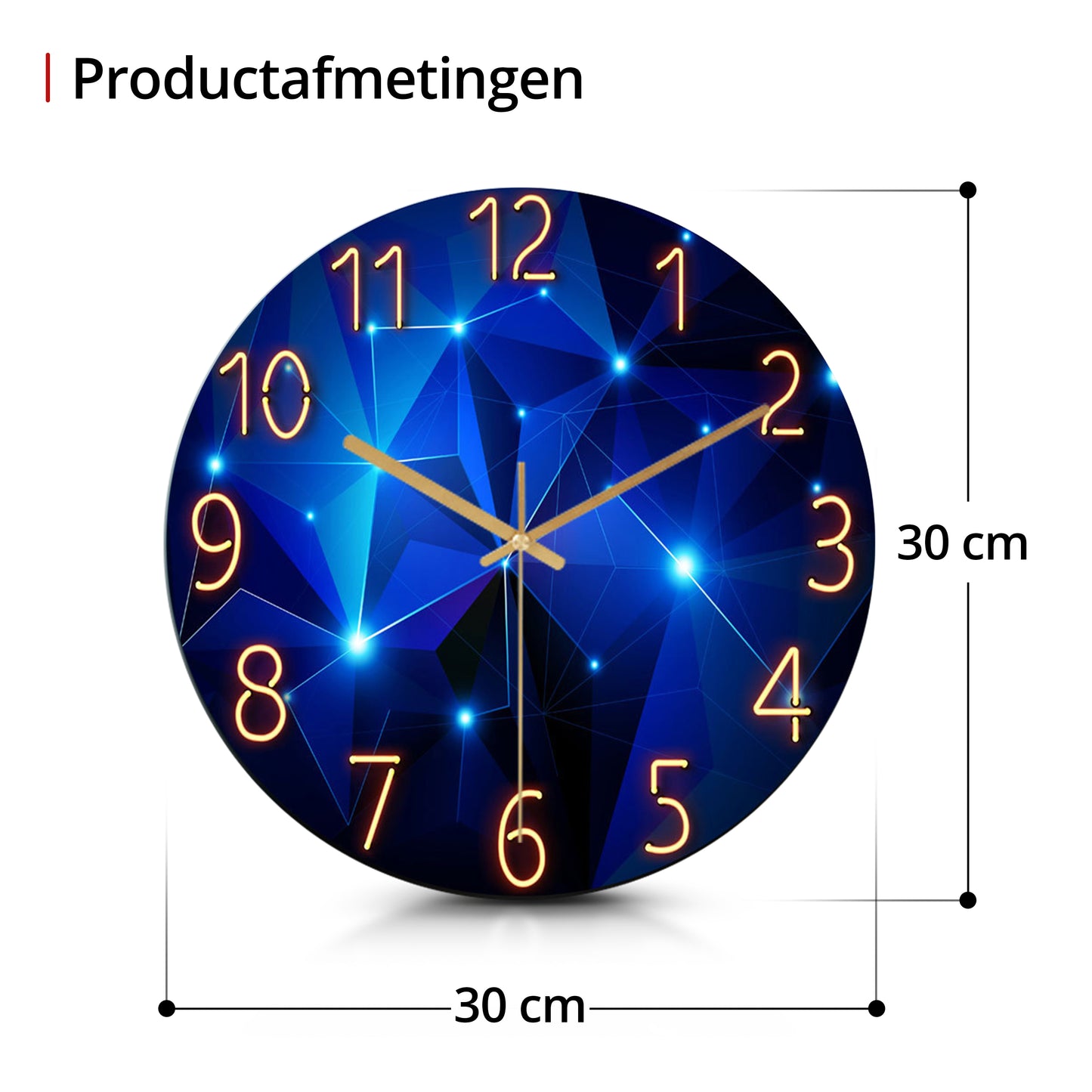 IvoQ Stille Wandklok Blauw Design Ø 30 cm-IvoQ