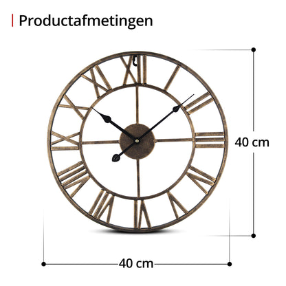 IvoQ Wandklok Goud Metaal Romeins 40 cm-IvoQ