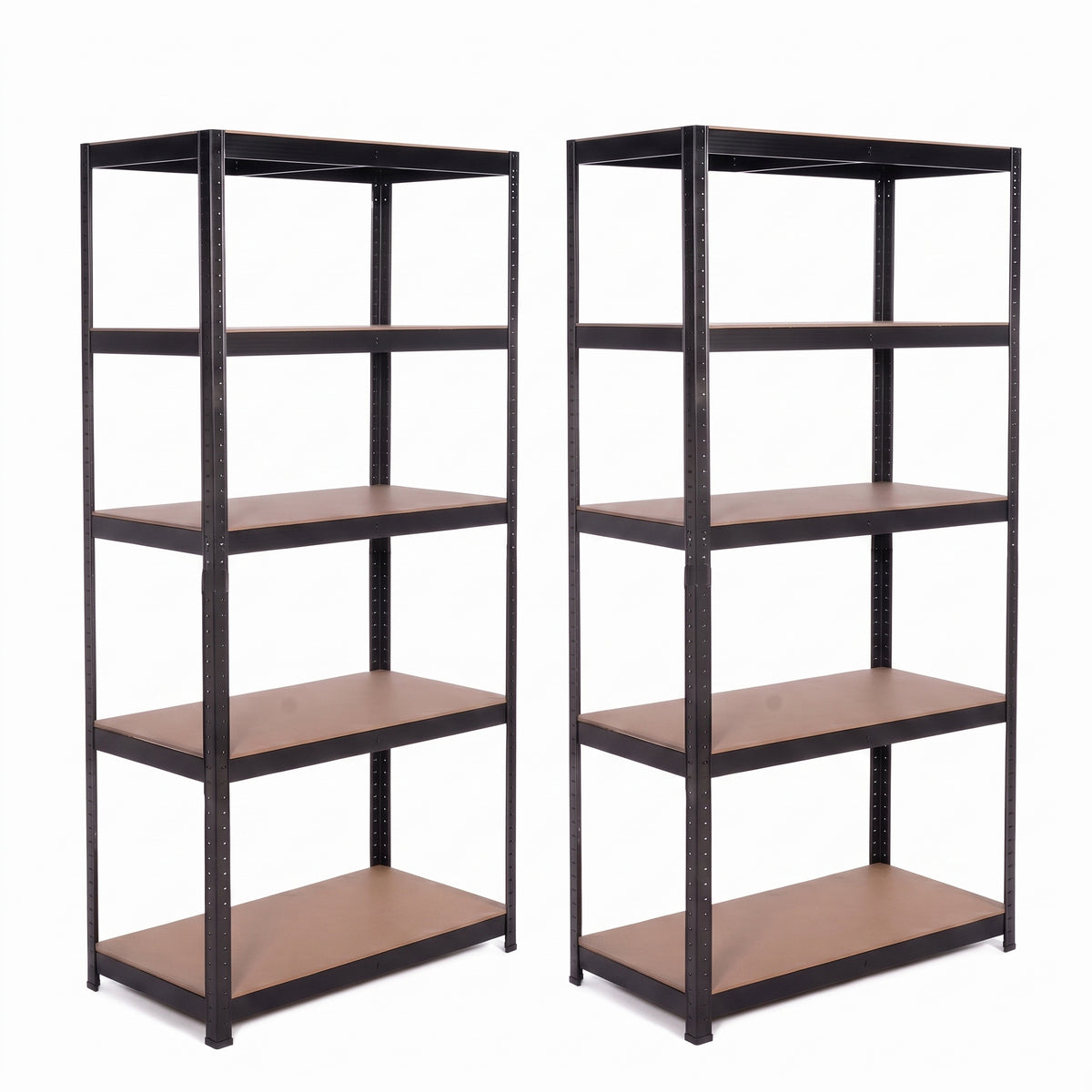 IvoQ Étagère de rangement lot de 2 – 180 x 90 x 40 cm – 175 kg par tablette – 5 tablettes MDF réglables – Noir