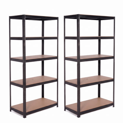 IvoQ Étagère de rangement lot de 2 – 180 x 90 x 40 cm – 175 kg par tablette – 5 tablettes MDF réglables – Noir