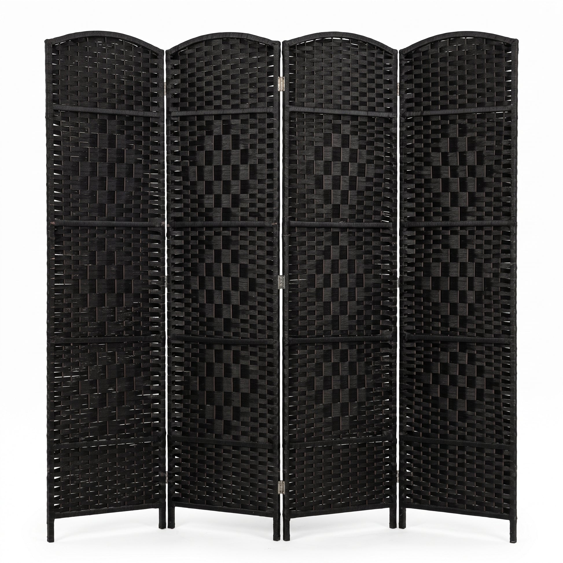 IvoQ Paravent Noir – Séparateur de pièce – 4 panneaux – 170 x 160 cm