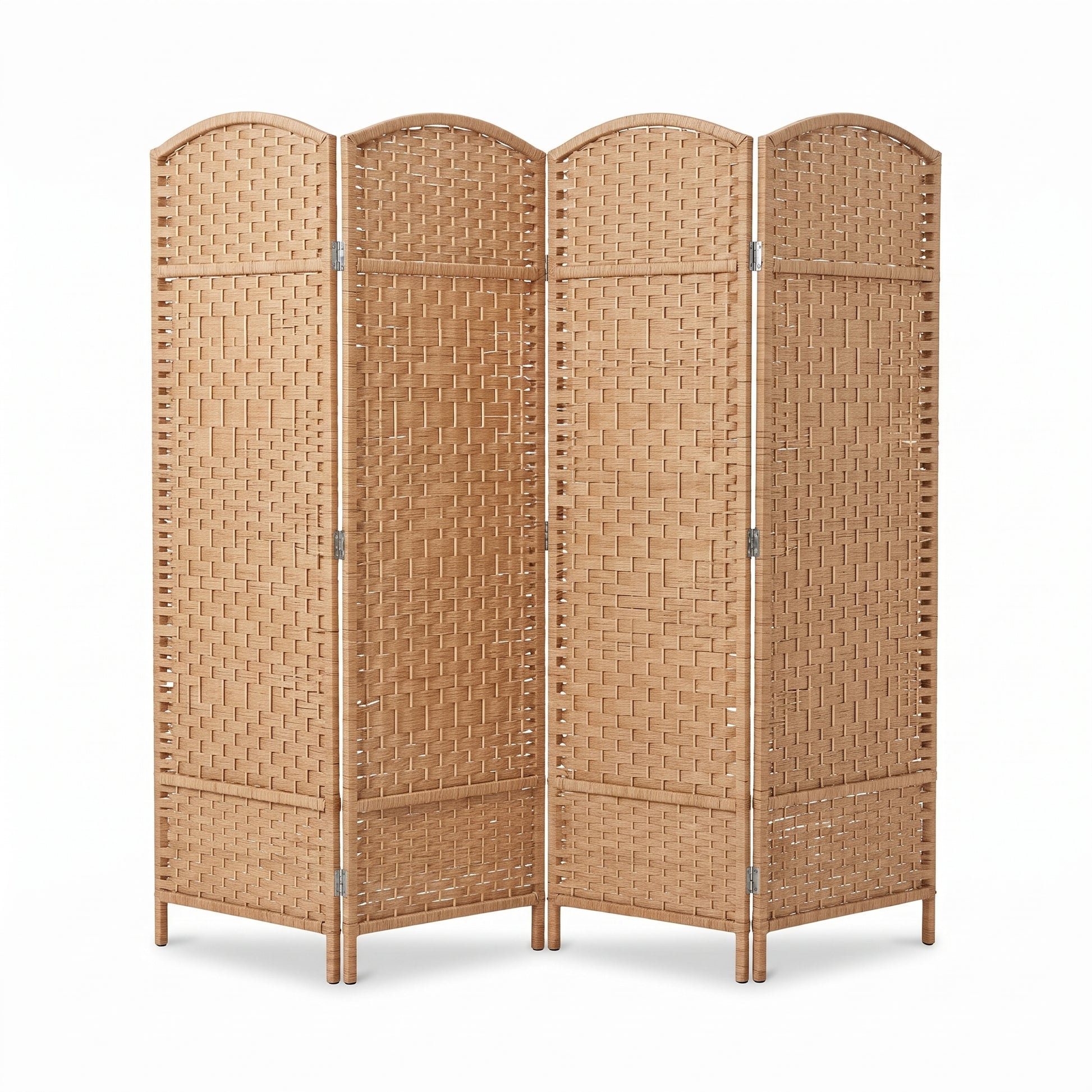 IvoQ Paravent – 4 panneaux – 170 x 160 cm – Séparateur de pièce pliable – Brun naturel