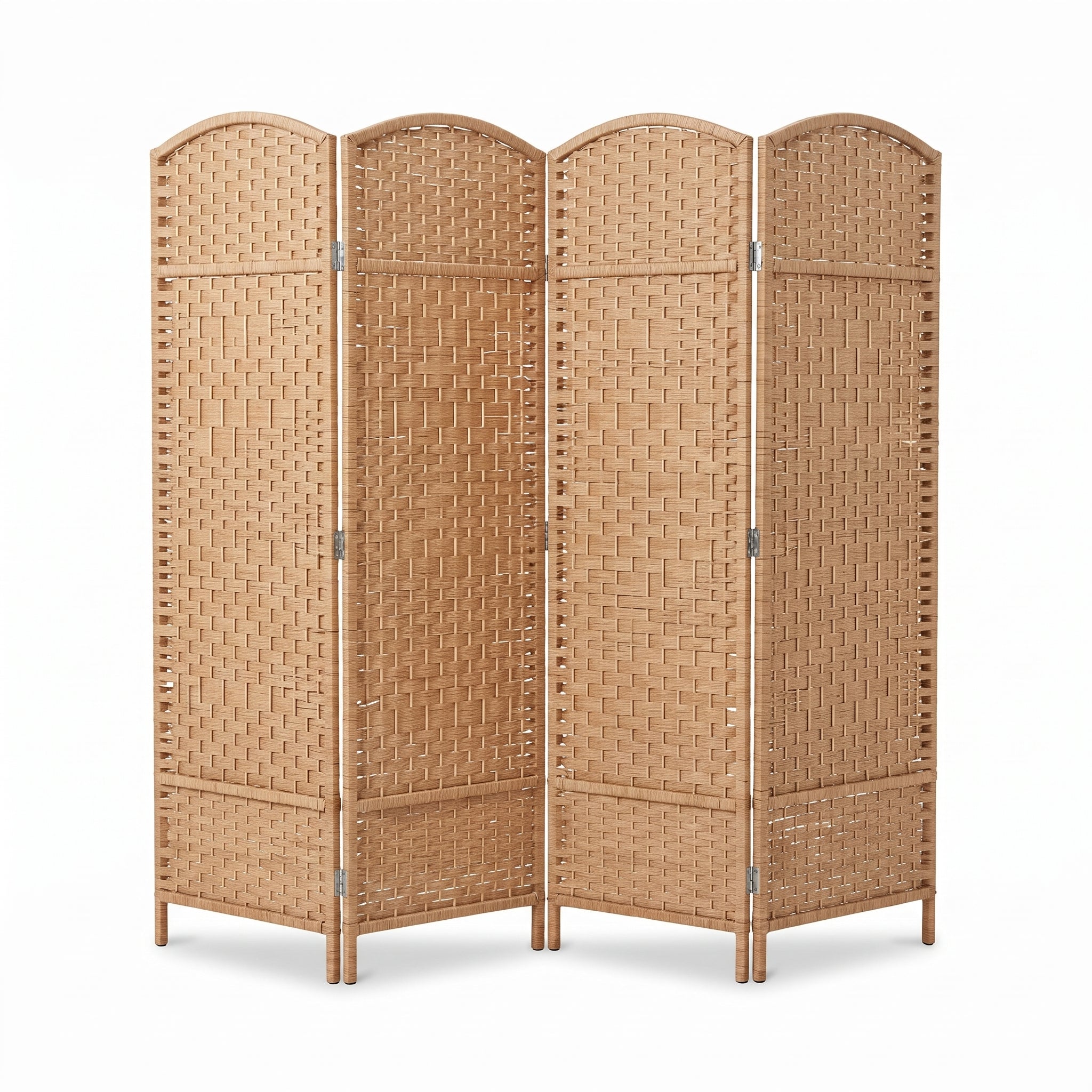 IvoQ Paravent – 4 panneaux – 170 x 160 cm – Séparateur de pièce pliable – Brun naturel