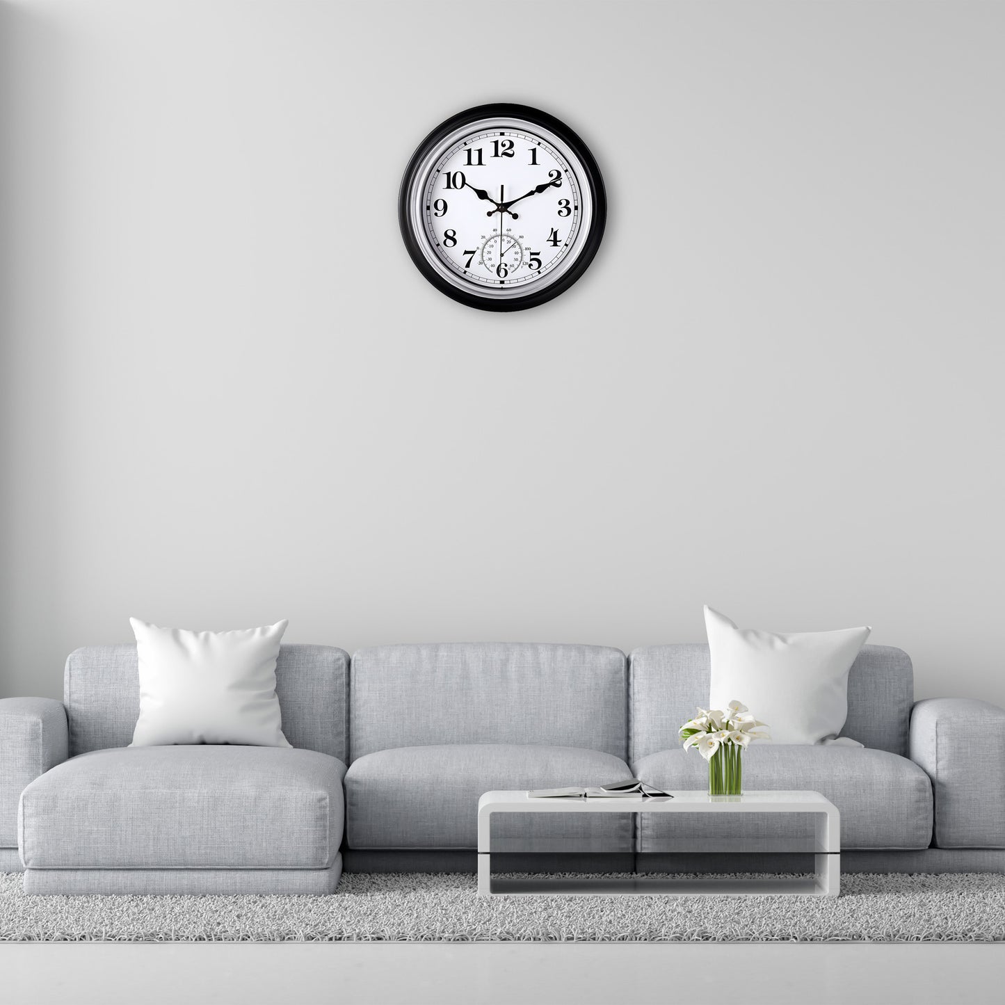 IvoQ Vintage Wandklok met Thermometer voor Binnen/Buiten Ø 30 cm-IvoQ