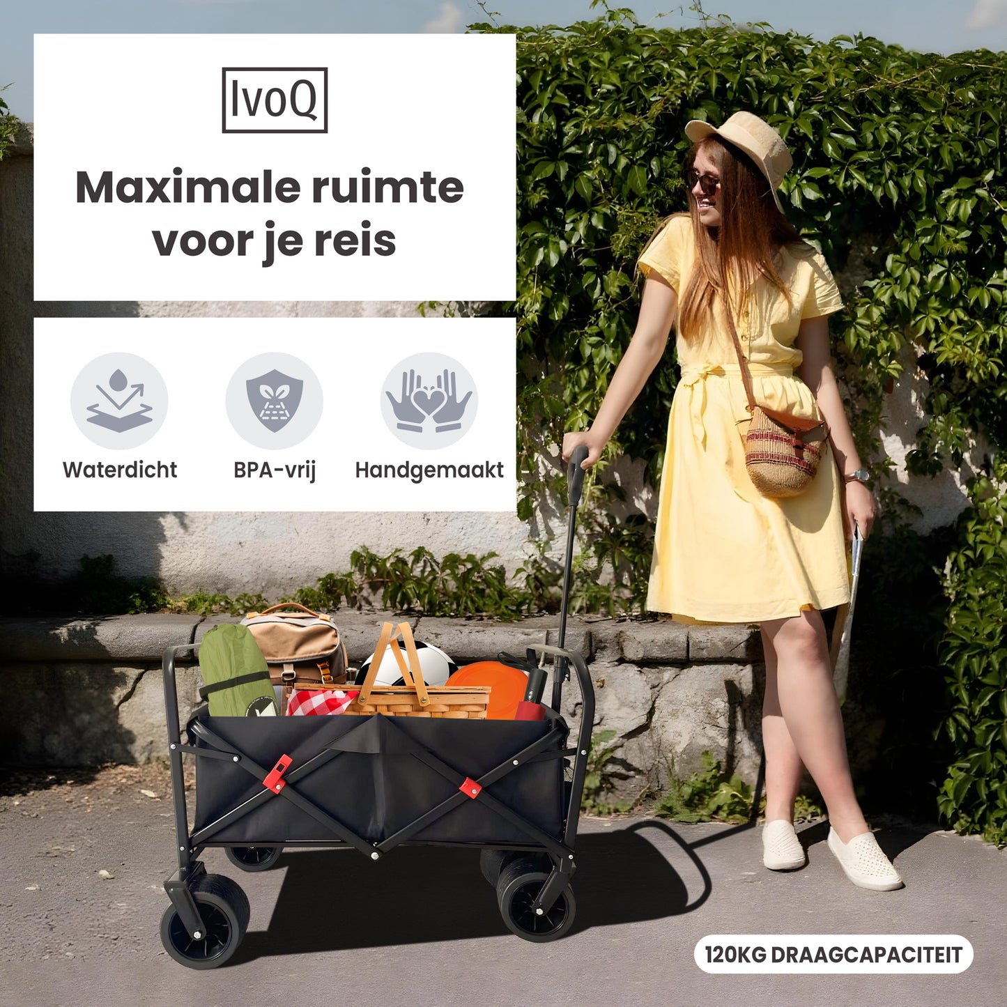 IvoQ Bolderkar Opvouwbaar 120 kg-IvoQ