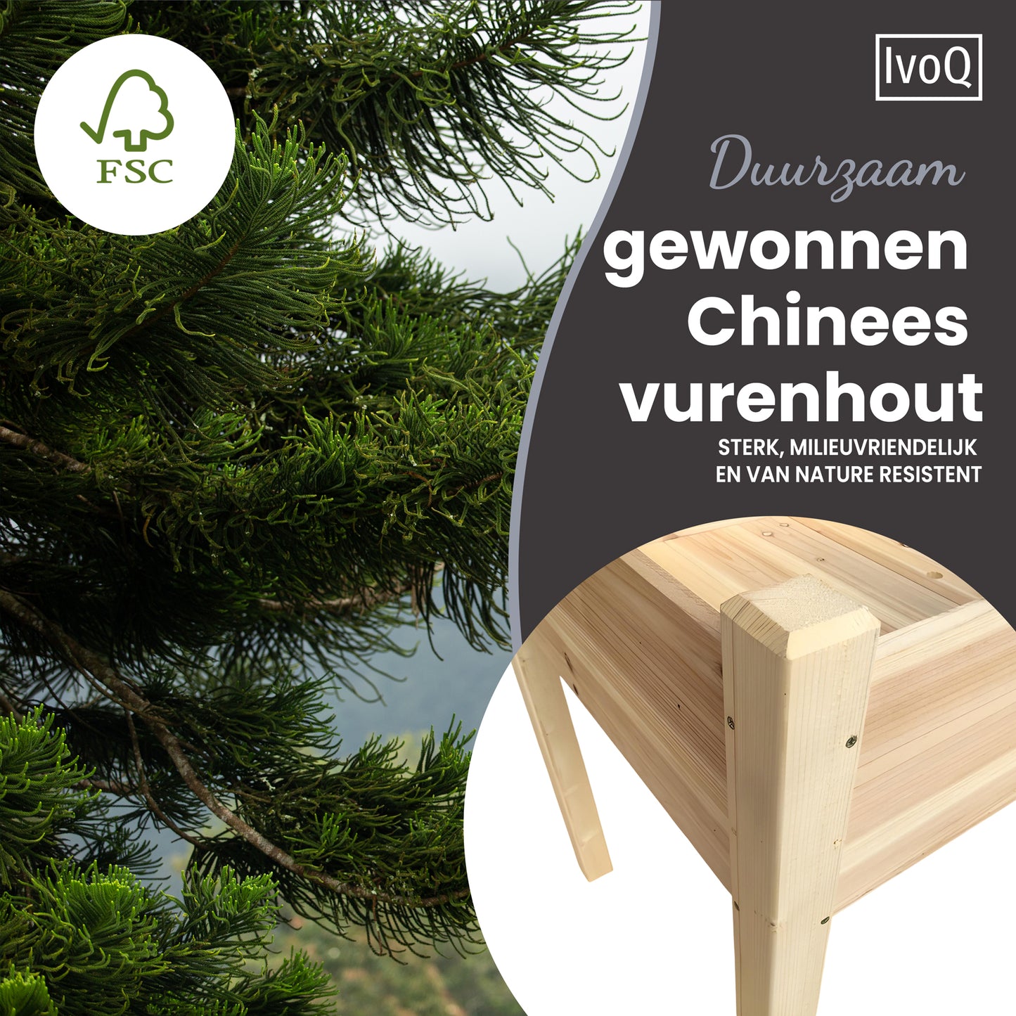 IvoQ Verhoogde Plantenbak FSC 126x60x76 cm-IvoQ