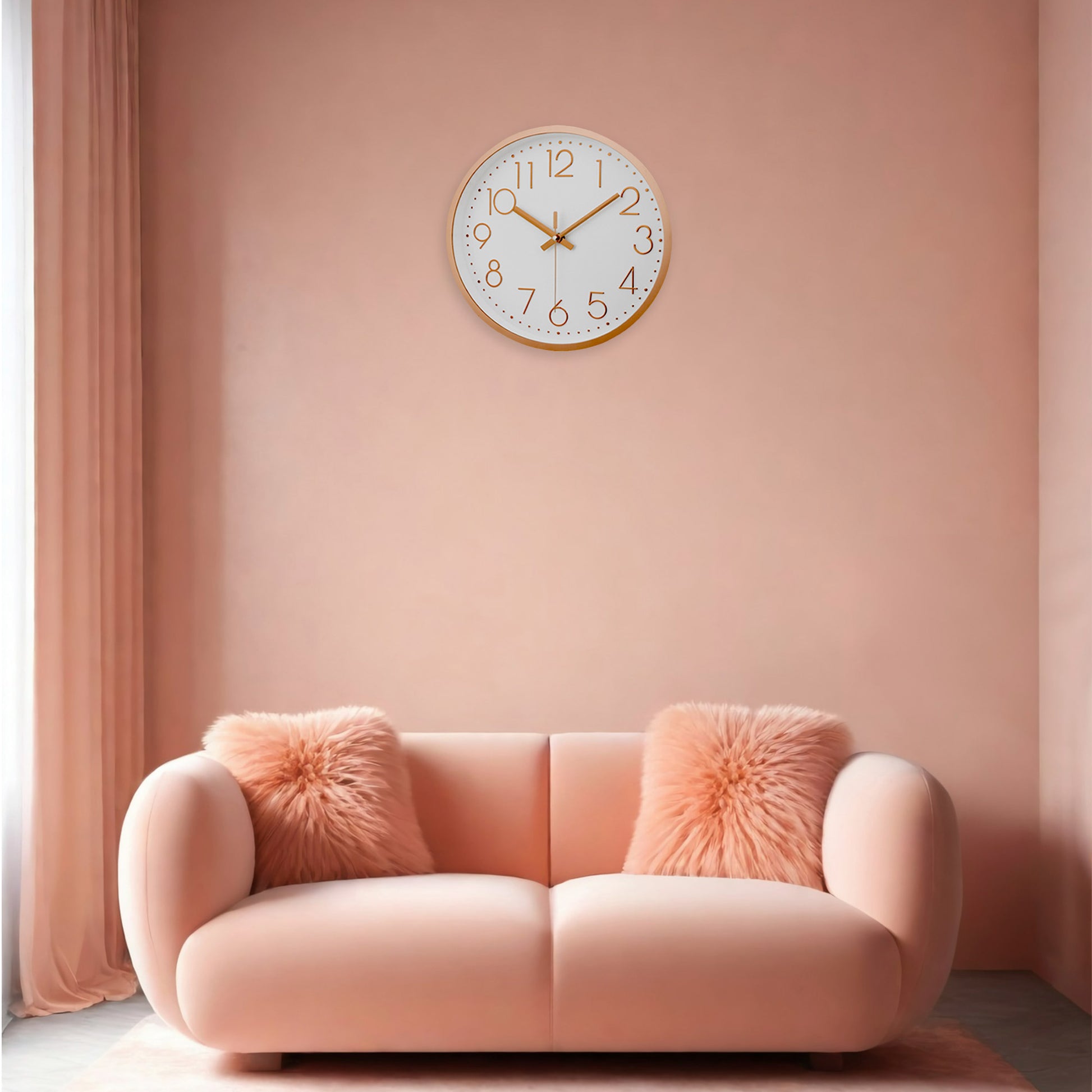 IvoQ Moderne Wandklok Roségoud Ø30 cm-IvoQ