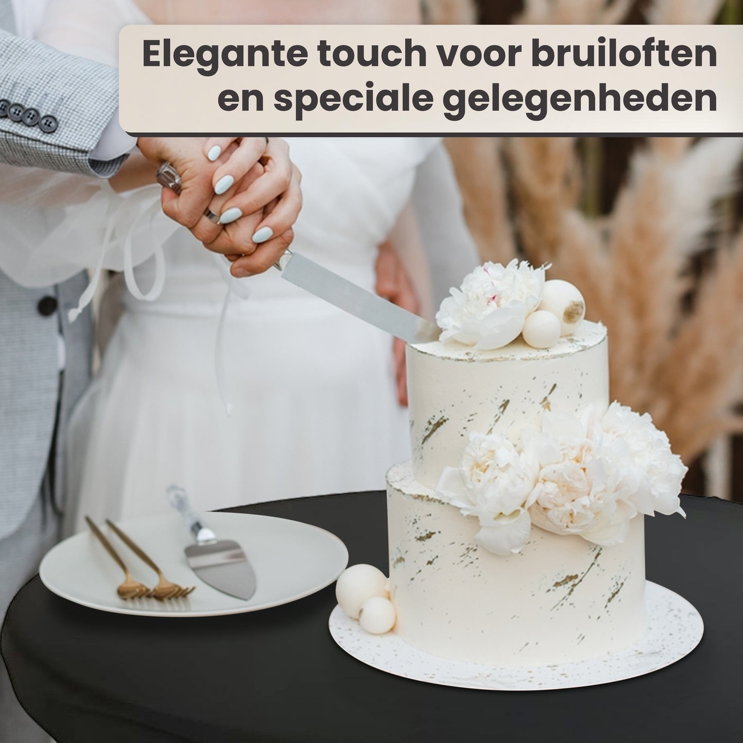 IvoQ Statafels Set Zwart met Hoezen Ø80x110 cm-IvoQ