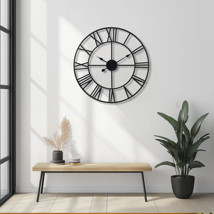 IvoQ Wandklok Industrieel Romeins Metaal 60 cm-IvoQ