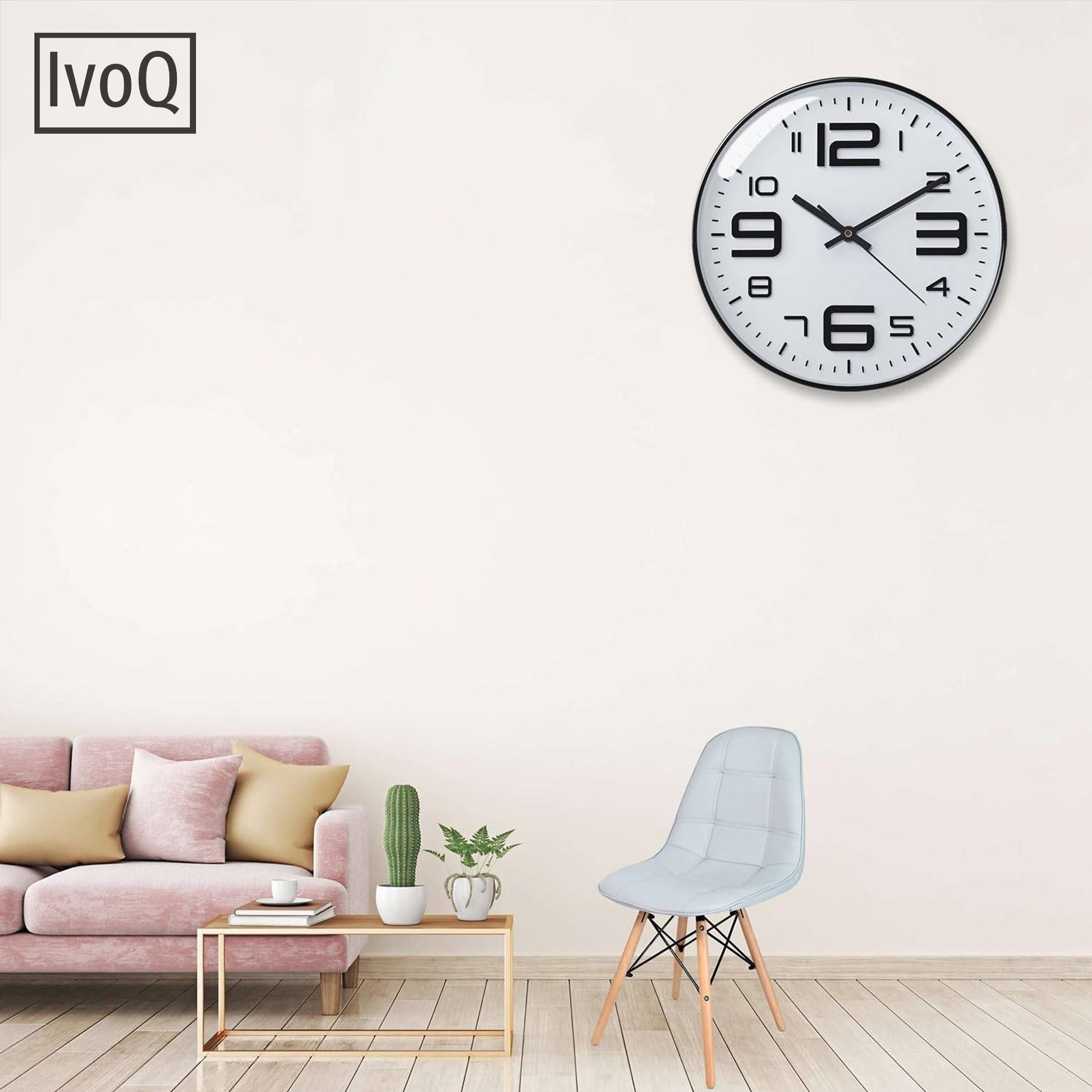 IvoQ Wandklok Modern Design Wit 30 cm-IvoQ
