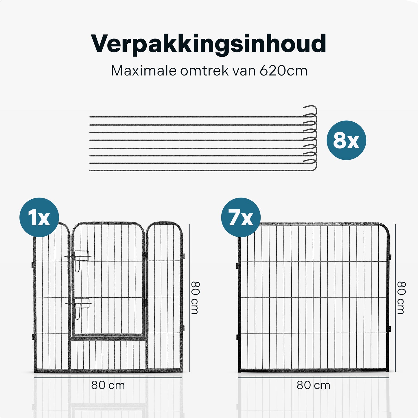 IvoQ Puppyren 8 Panelen 80 cm Hoog-IvoQ
