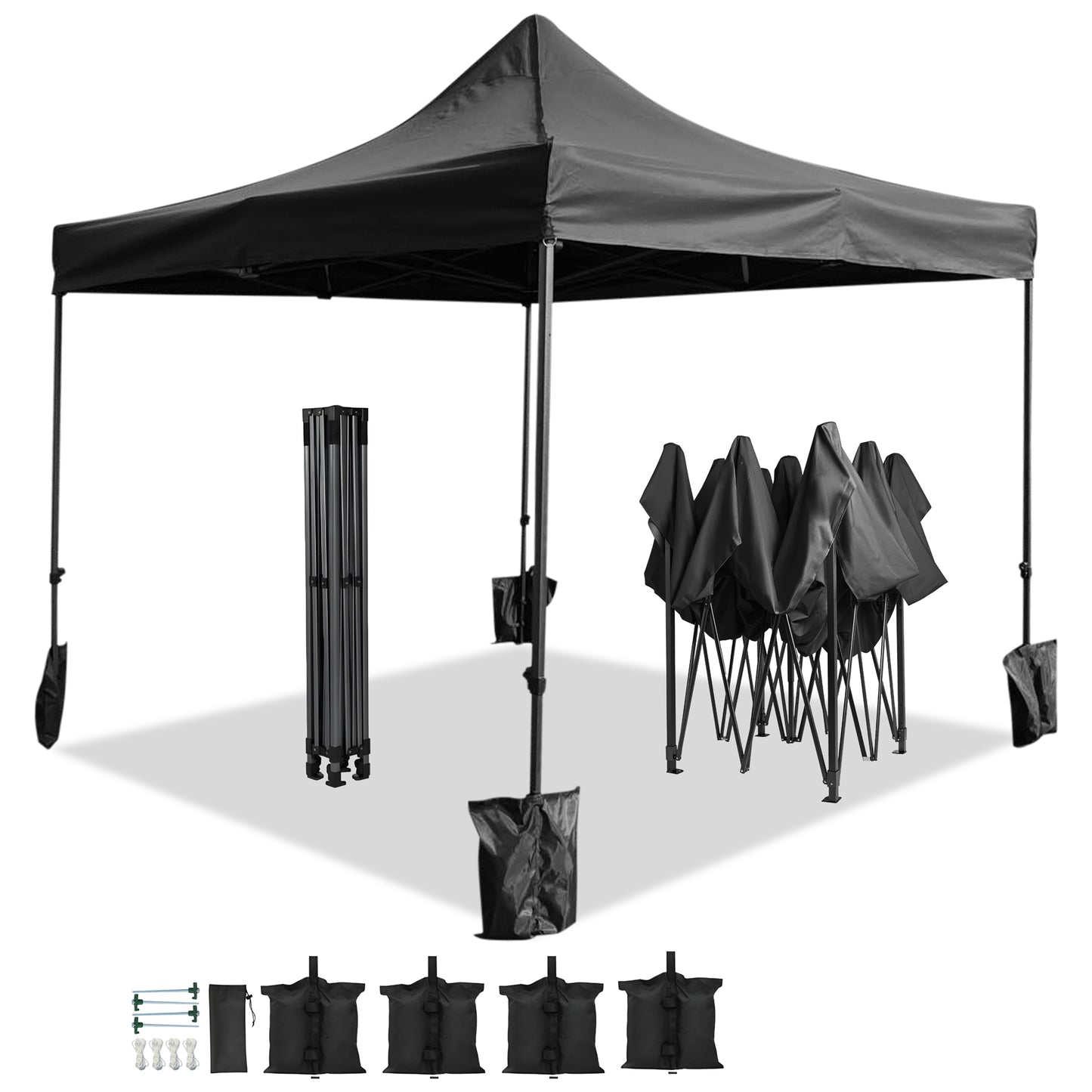 IvoQ Partytent 3x3 m Zwart Waterdicht-IvoQ