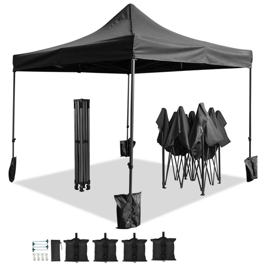IvoQ Partytent 3x3 m Zwart Waterdicht-IvoQ