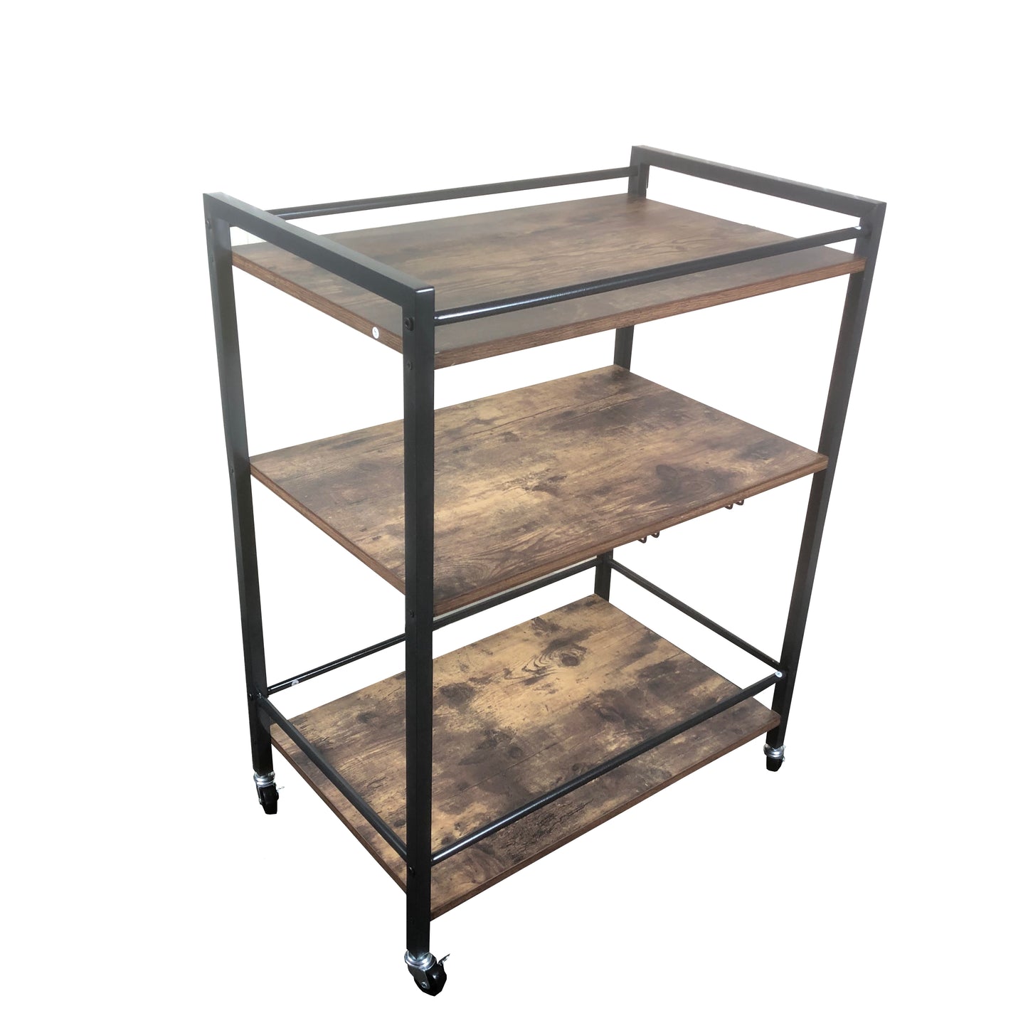 IvoQ Industriële Houten Serveerwagen op Wielen-IvoQ