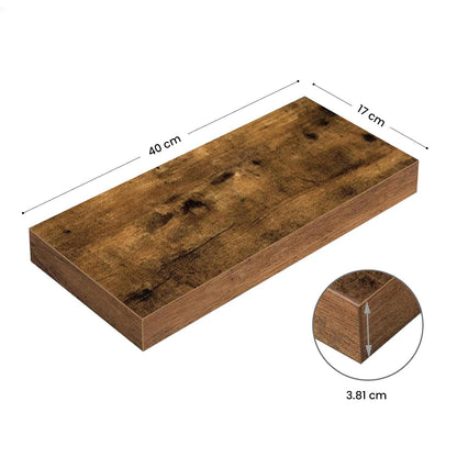 IvoQ Zwevende Wandplanken Set Hout 3 stuks-IvoQ