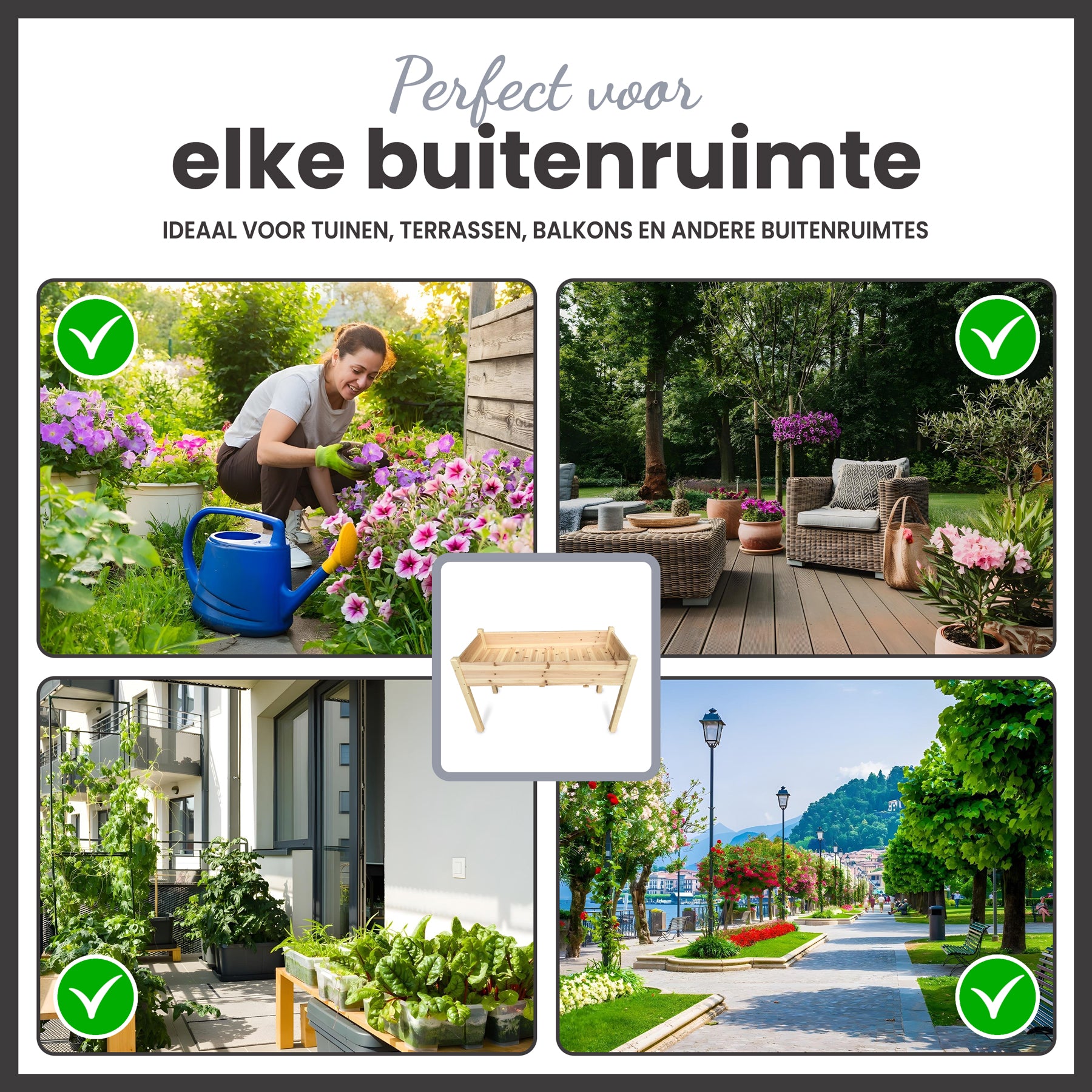 IvoQ Verhoogde Plantenbak FSC 126x60x76 cm-IvoQ