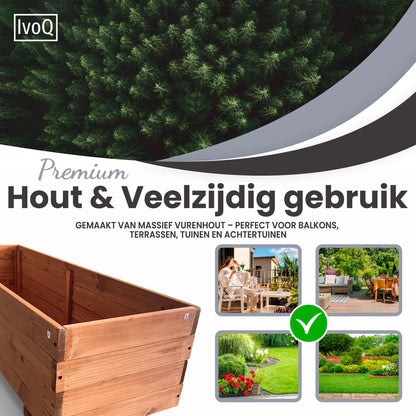 IvoQ Plantenbak Hout 120x40x32 cm-IvoQ