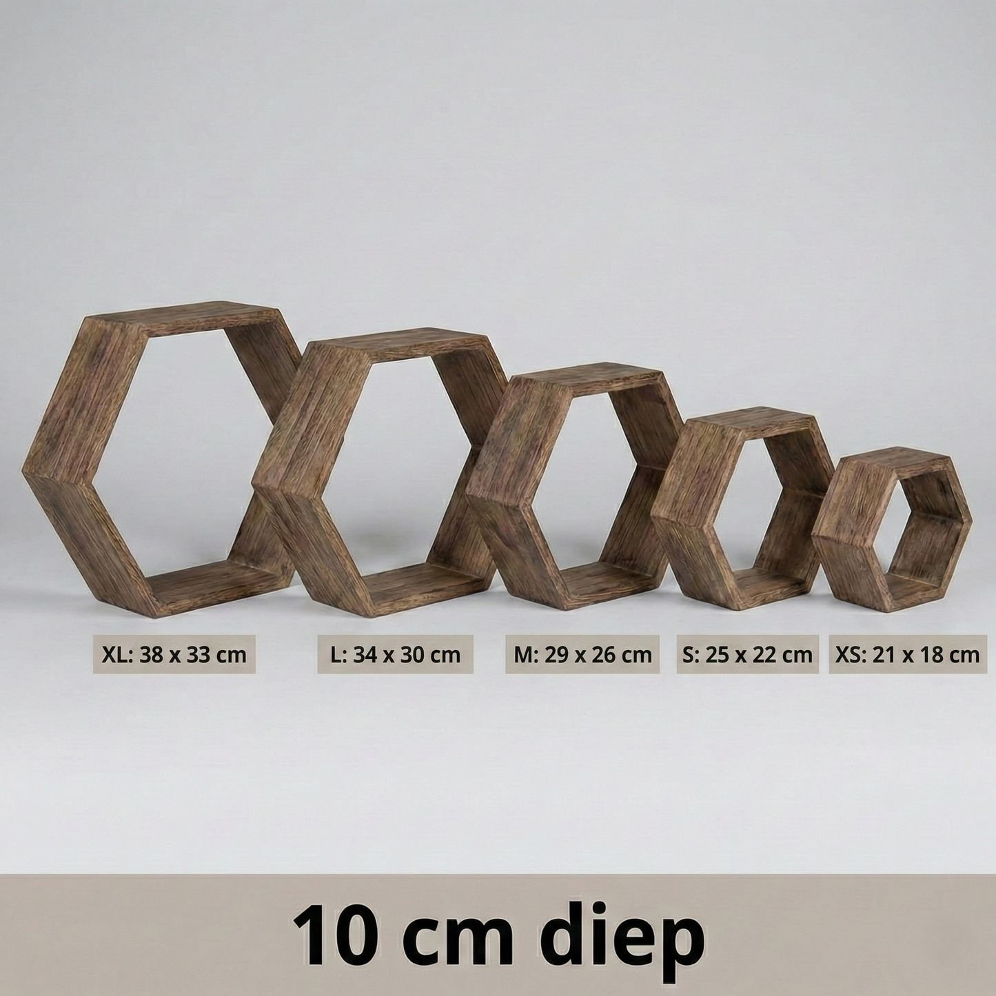 Ensemble de 5 étagères murales hexagonales IvoQ